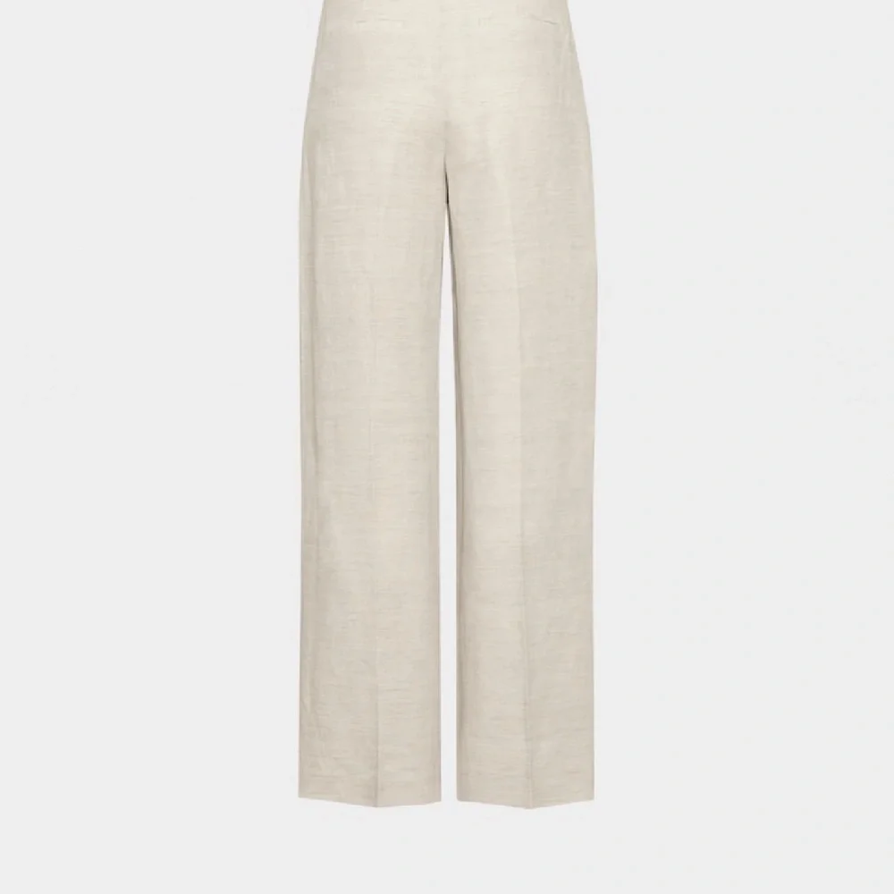 Aritzia Effortless Natural Ecru Linen Trousers size 6
